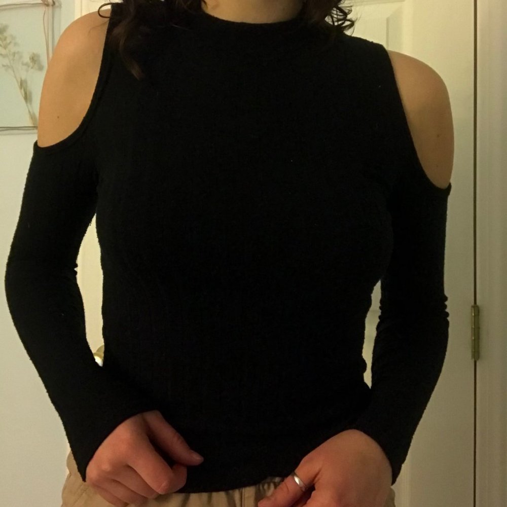 American Eagle Black Ripped Long Sleeve
